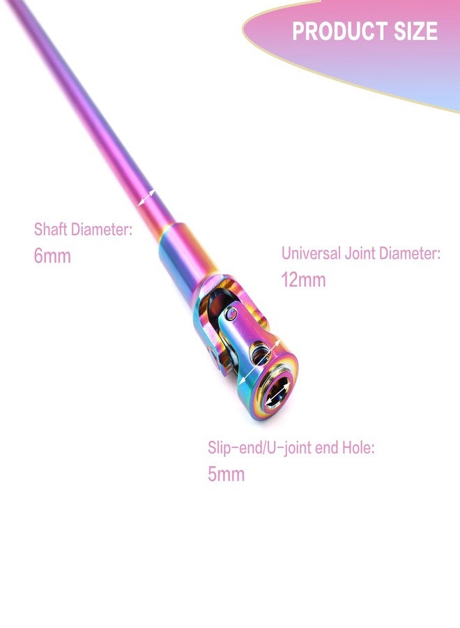 Raflot Rainbow Colorful SCX10 Drive Shaft 68-229mm Cut to Length Stainless Steel Driveshaft for 1/10 RC Crawler LCG Rig Sportys Scalers GSPEED Capra SCX10 Pro Element DIY SCX10(2PCS) - Image 5